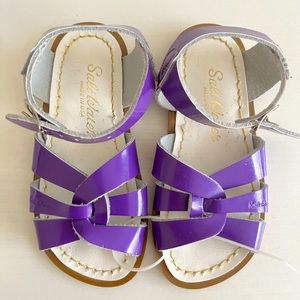 SALT WATER Purple Patent Leather Sandals for Toddler Girl (Size 8)